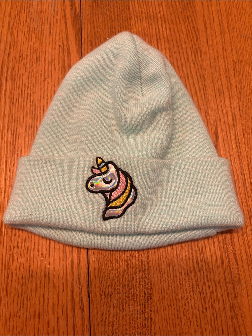 (5/$20) Arizona Jean Company Light Blue Unicorn Knit Beanie